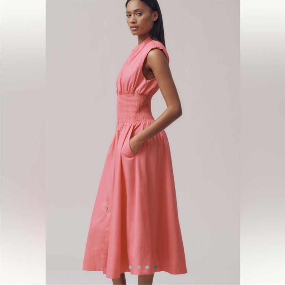 Maeve Pink V-Neck Sundress Midi